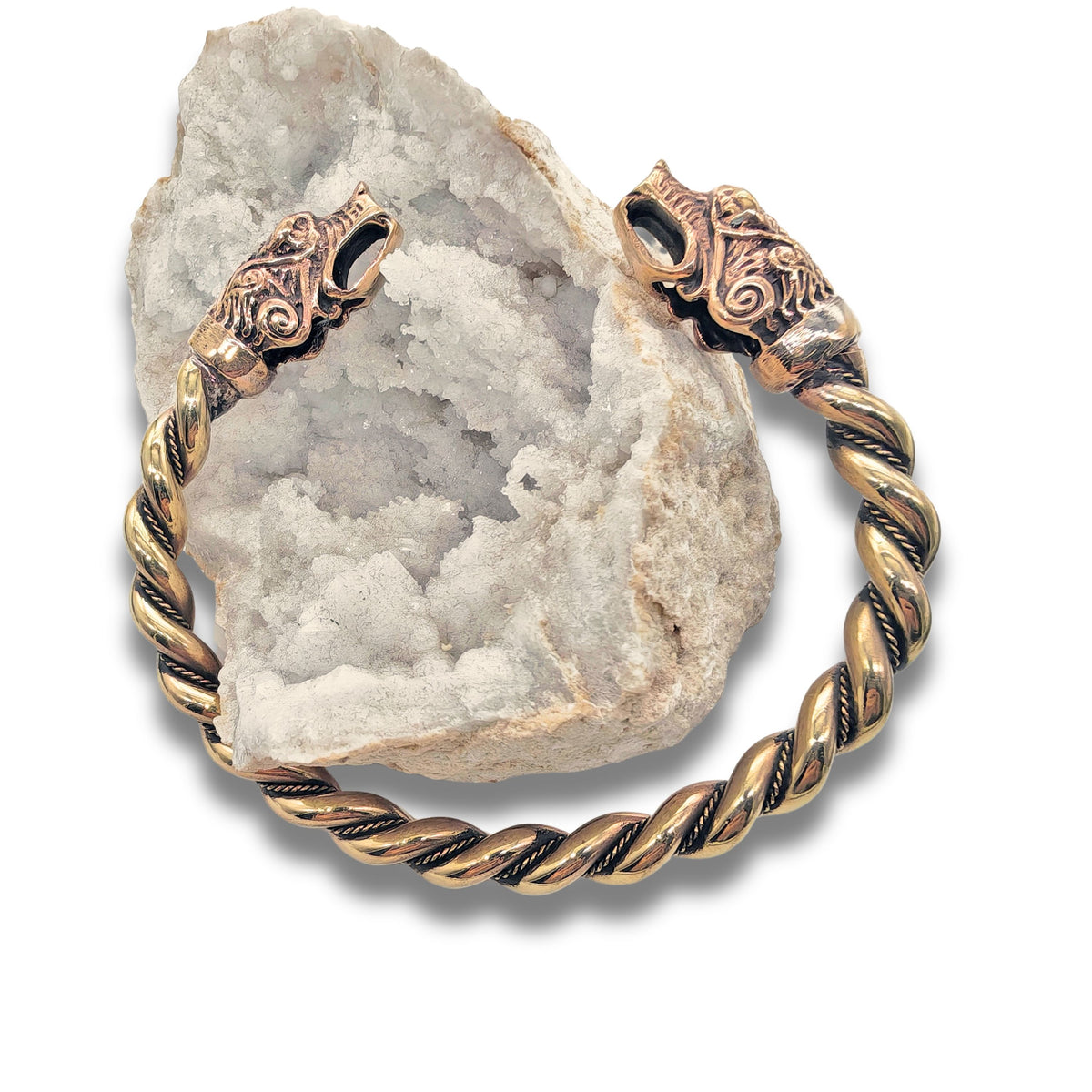 Wikinger-Wolf-Armreif „Fenrir“ aus Bronze