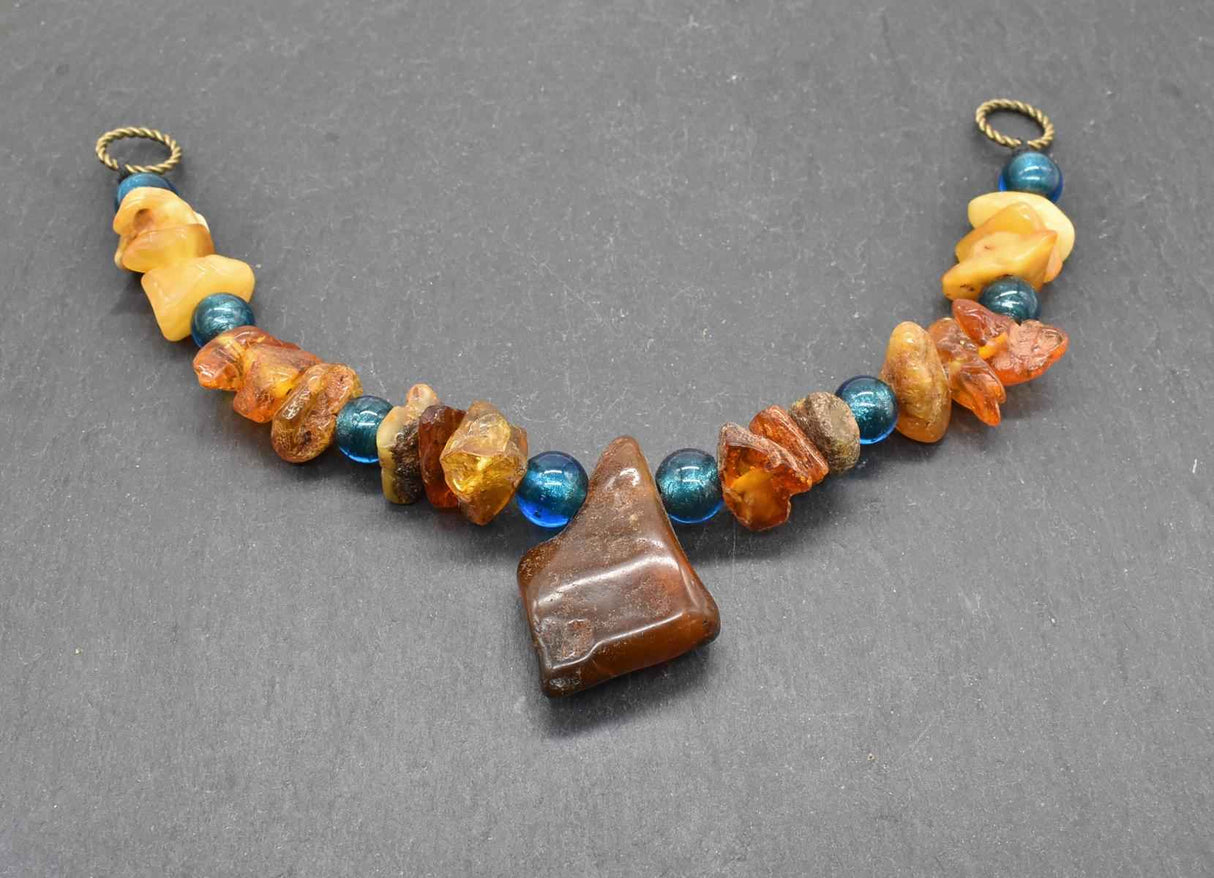 Bernstein Fibelkette in Petrol