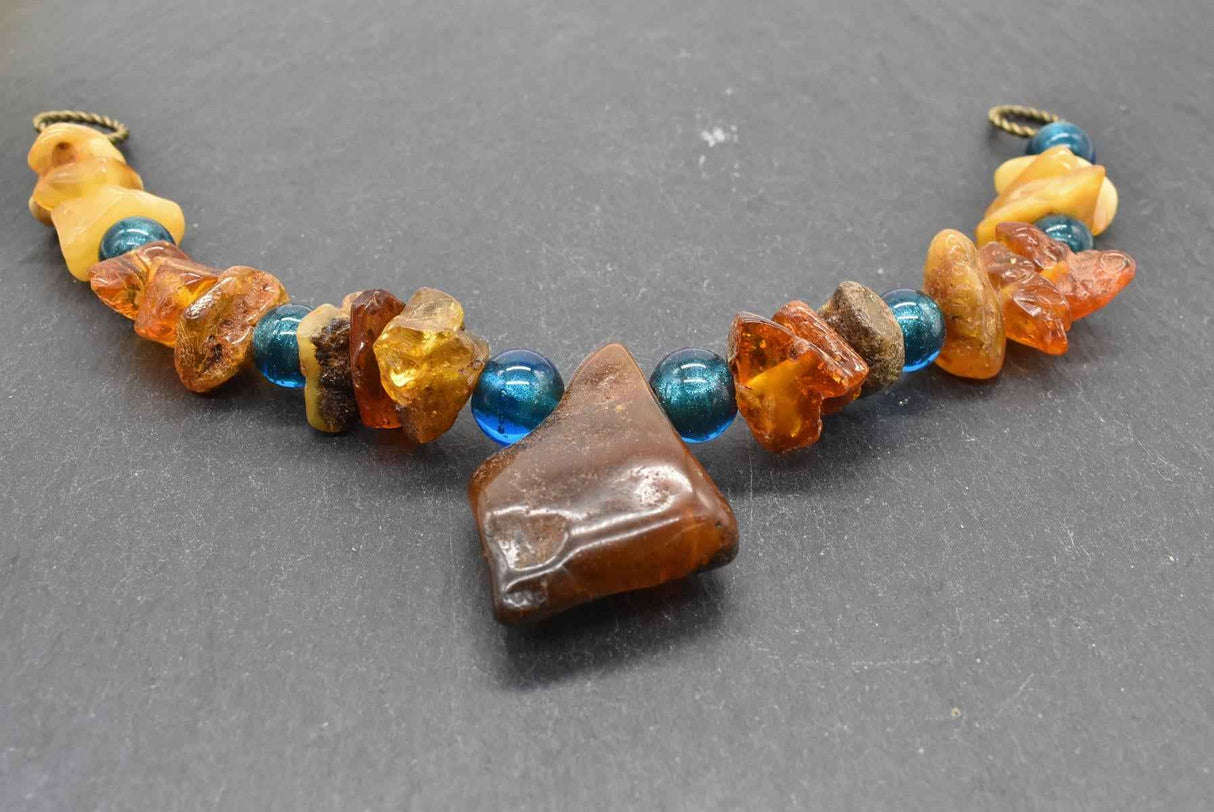 Bernstein Fibelkette in Petrol