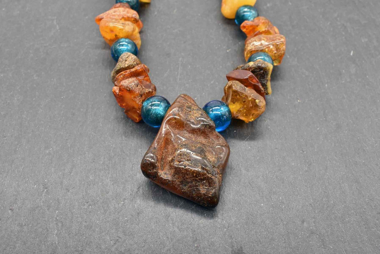 Bernstein Fibelkette in Petrol