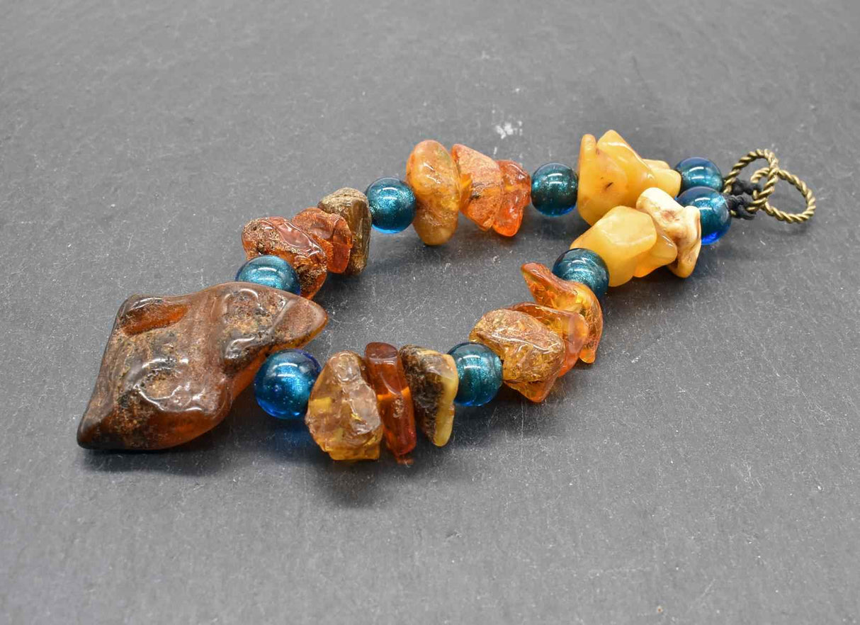 Bernstein Fibelkette in Petrol