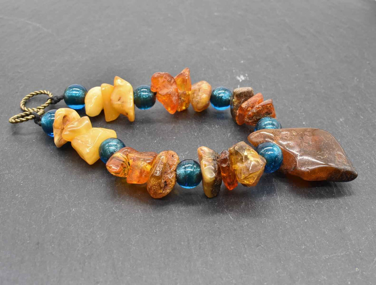 Bernstein Fibelkette in Petrol