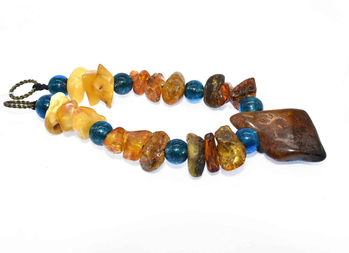 Bernstein Fibelkette in Petrol