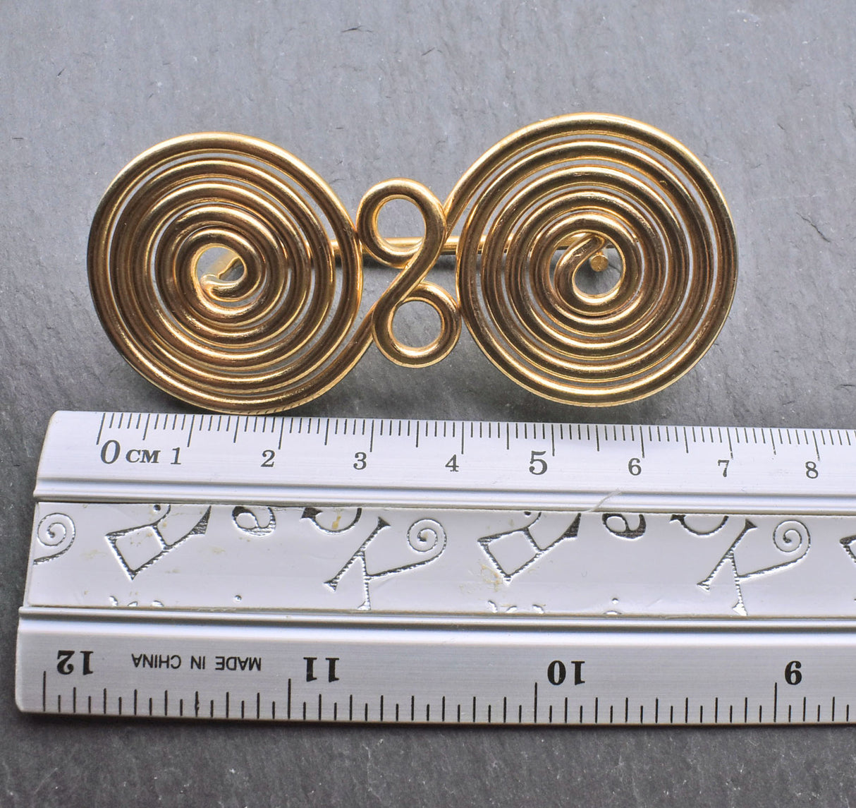 Maße in cm der Hallstatt Spiralfibel aus Messingdraht