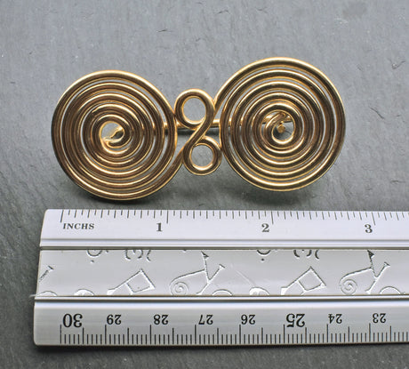Maße in inch der  Hallstatt Spiralfibel aus Messingdraht