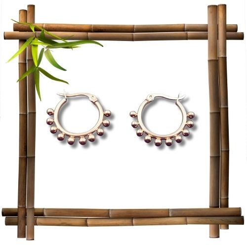 Edelstahl Creolen in Rose-Gold