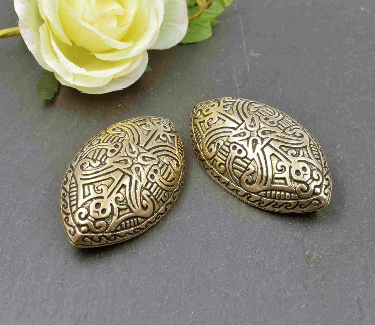 Wikinger Fibel-Set im Jellingstil aus Bronze