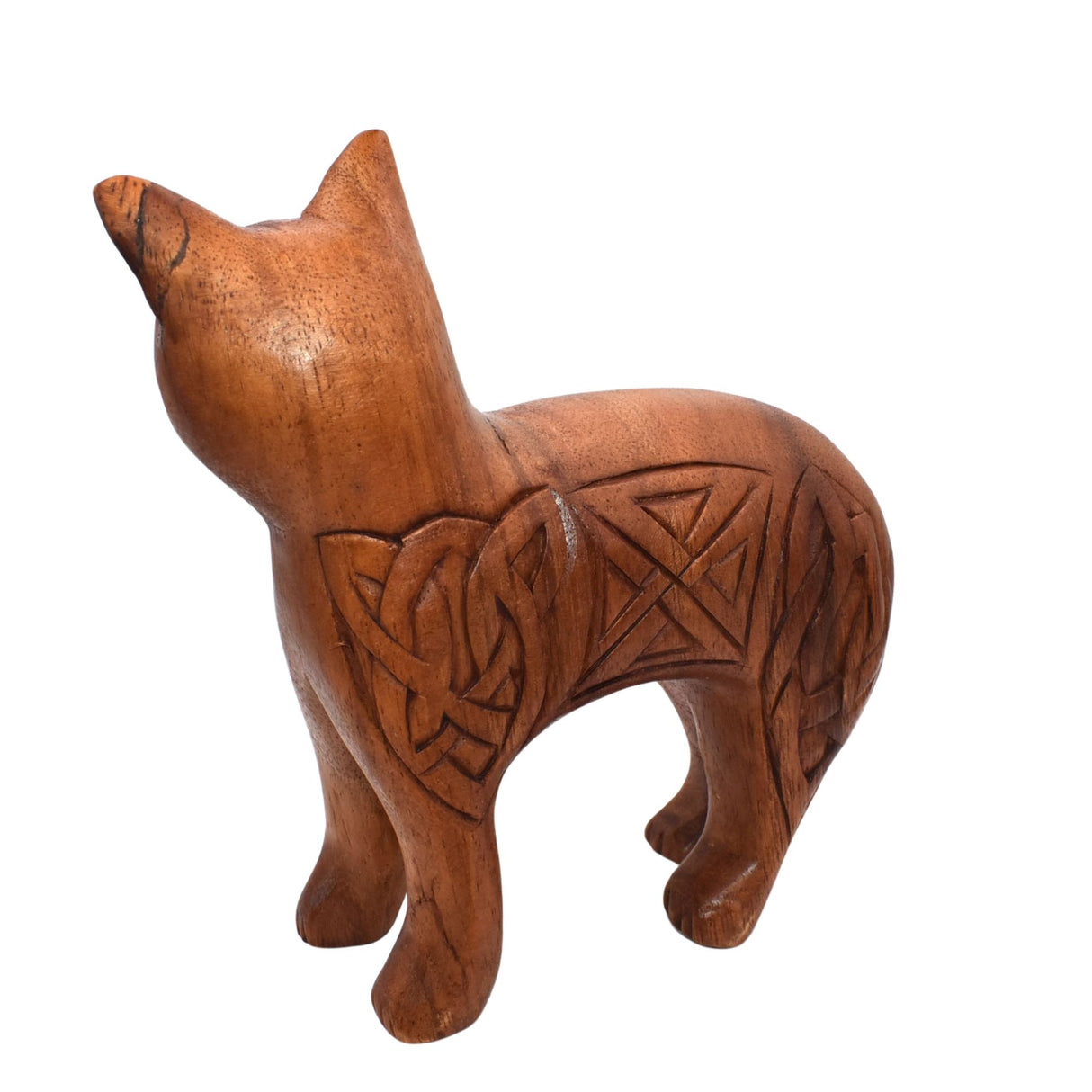 Dekofigur keltische Katze Trjegul aus Holz