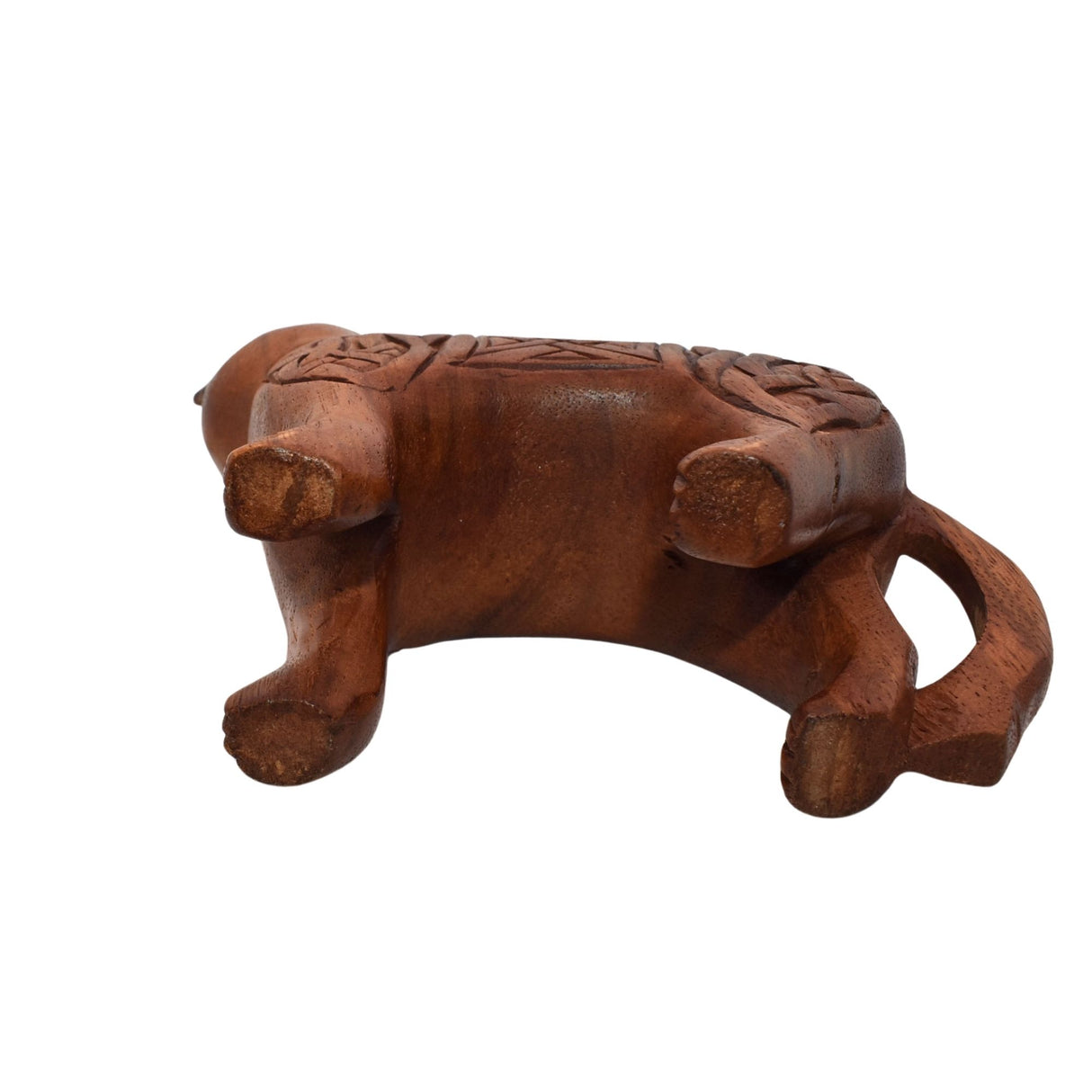 Dekofigur keltische Katze Trjegul aus Holz Unterseite