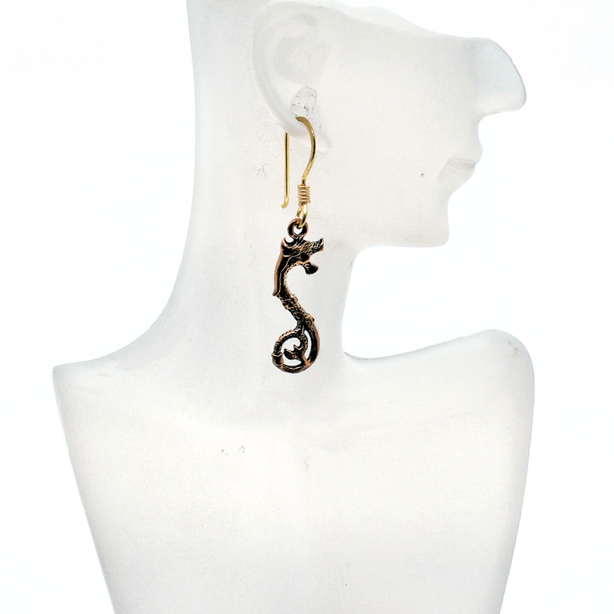 Keltische Drachen-Ohrringe aus Bronze