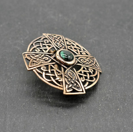 Keltische Bronzebrosche mit Edelstein - Belanas Schatzkiste