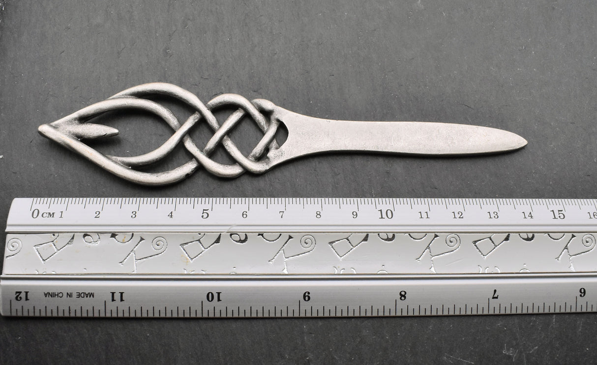 Maße in cm der Haarnadel Freyja aus ZAMAK, silberfarben