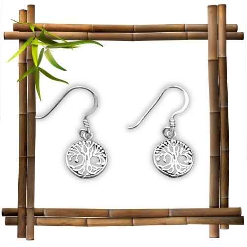 Kleine Yggdrasil Ohrhänger aus 925er-Silber - 1 Paar