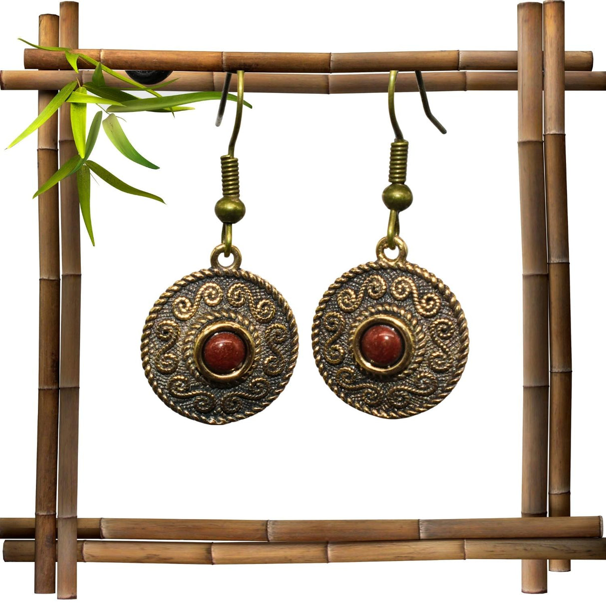 Zeitloser keltischer Ohrschmuck mit Edelstein aus Bronze