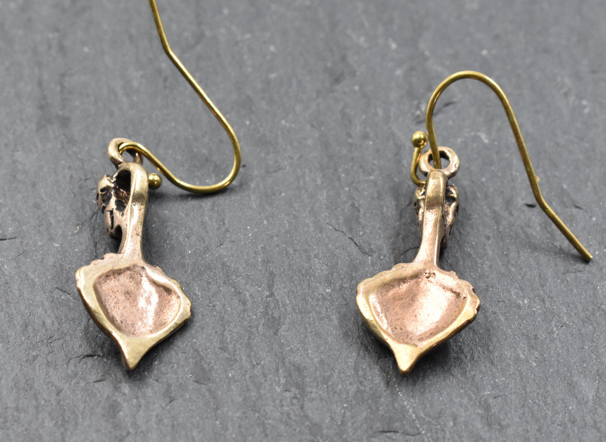 Rückseite der Wikingerschiff Ohrringe Drakkar aus Bronze