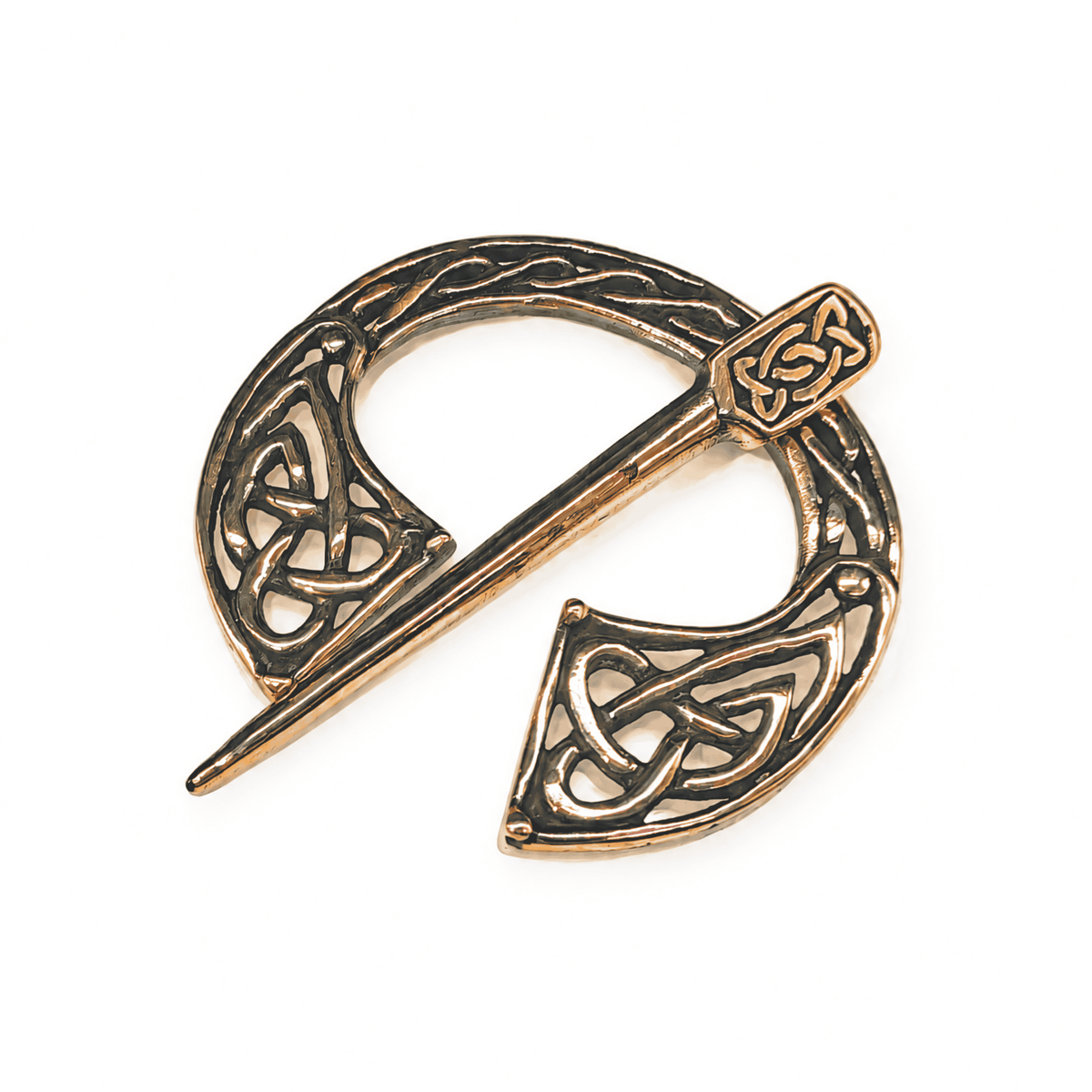 Keltische Penannular-Fibel aus Bronze mit Knotenmuster