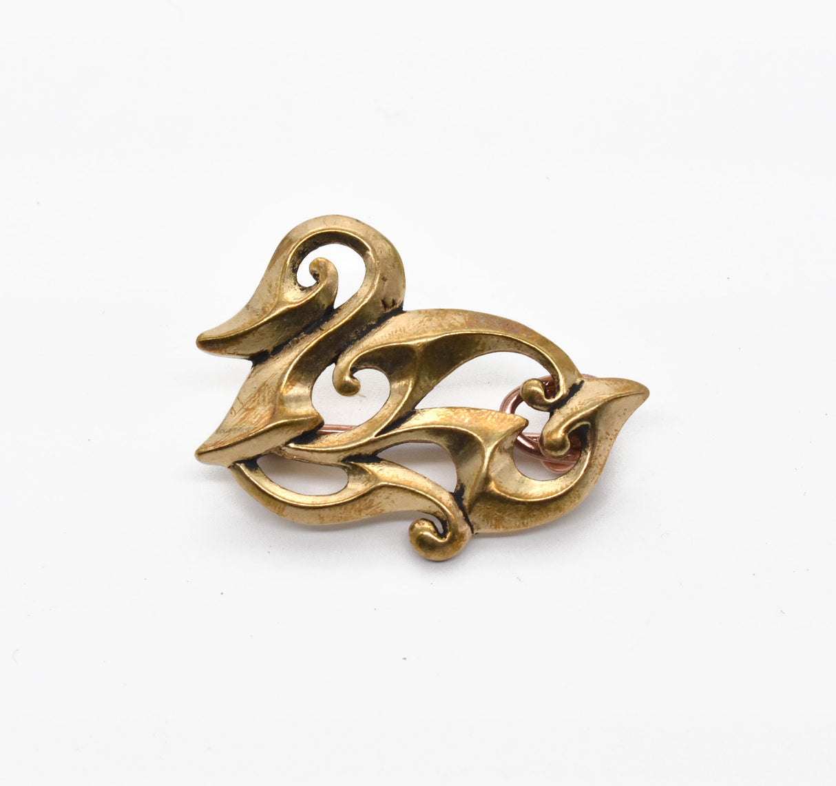 Römische Enten-Fibel aus Bronze, Replik eines Fundes aus Vindolanda. Historische Gewandnadel im romano-britannischen Stil – ideal für Reenactment und LARP.