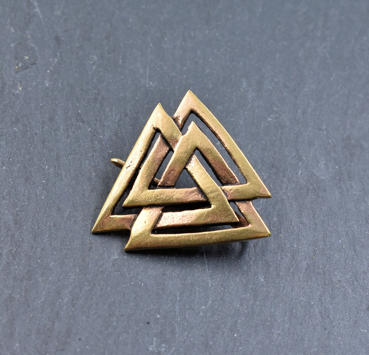 Valknut-Brosche aus Schmuckbronze – Authentischer Wikinger-Style