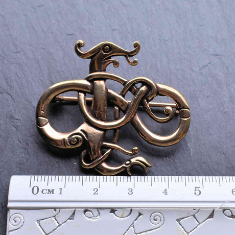 Maße in cm Bronzebrosche Wikingerdrache im Urnes-Stil