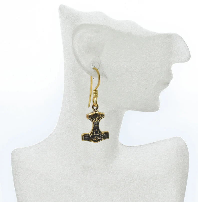 Wikinger-Ohrringe mit Thorshammer