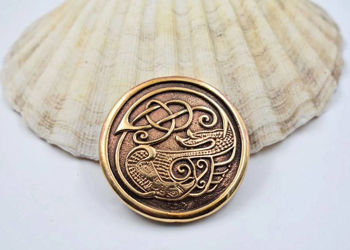 Wikinger Rundfibel mit Vogelmotiv