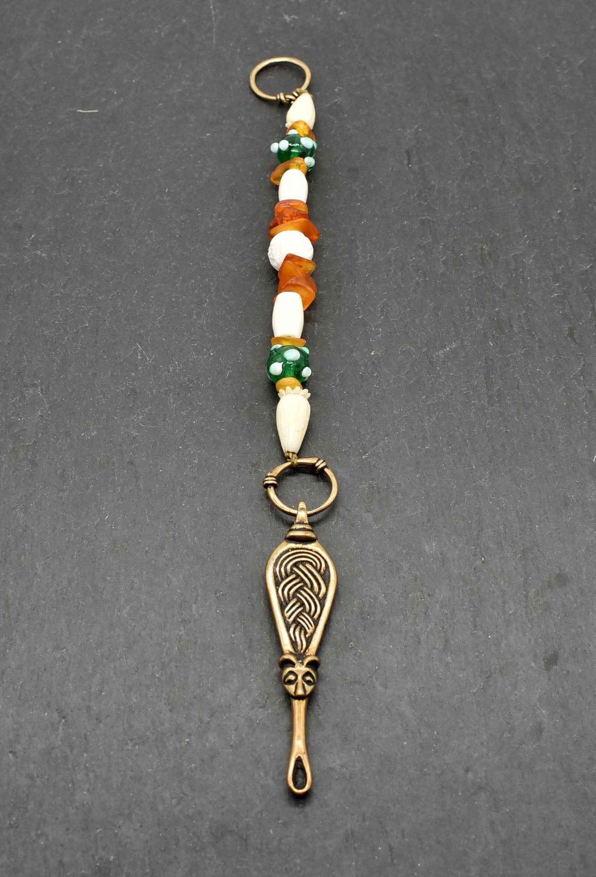 Wikinger Ohrlöffel aus Bronze mit Kette