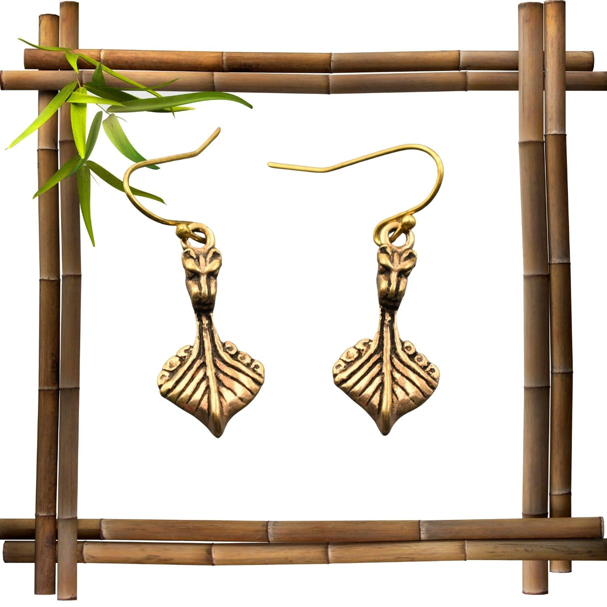 Wikingerschiff Ohrringe Drakkar aus Bronze