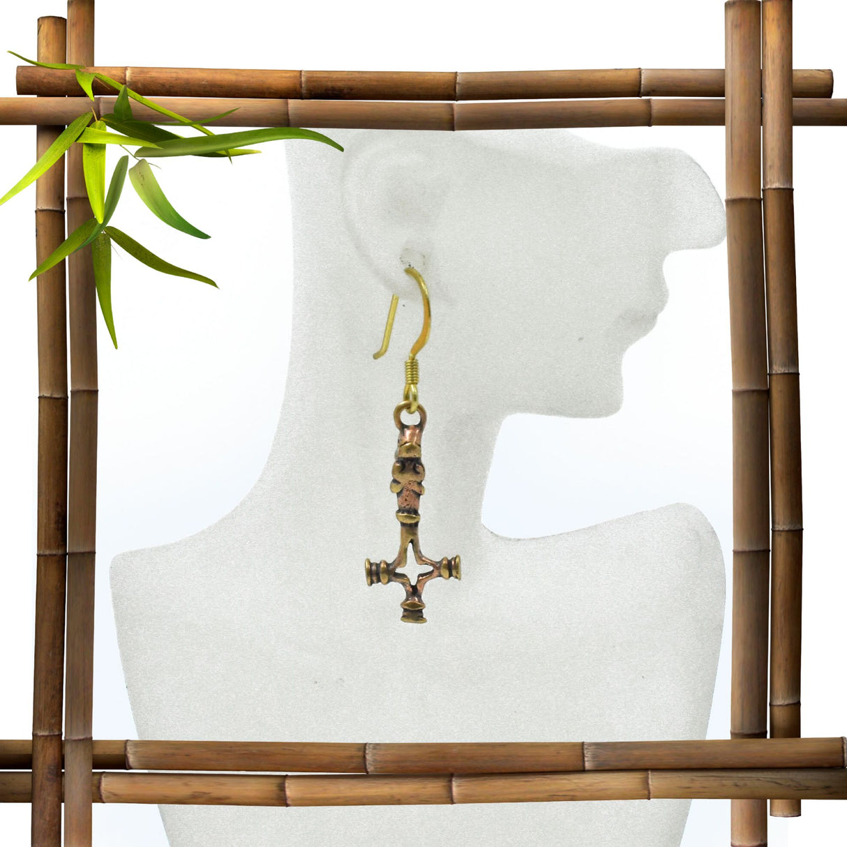 Wikinger Wolfskreuz Ohrringe aus Bronze