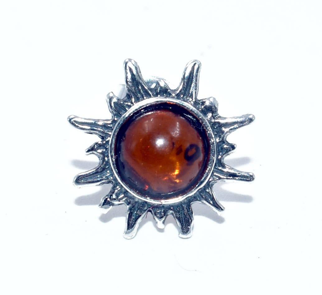 Bernsteinsonnen Ohrstecker aus Silber - Belanas Schatzkiste