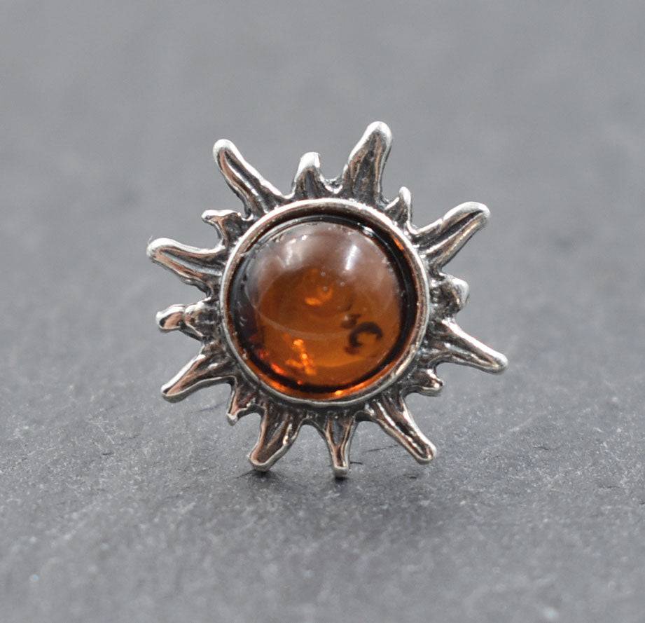 Bernsteinsonnen Ohrstecker aus Silber - Belanas Schatzkiste