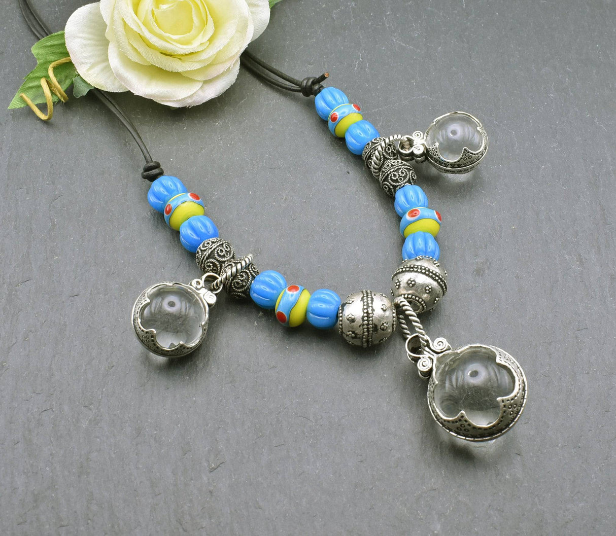 Wikinger Gotland Kette in Silber Blau und Gelb von BELANAS SCHATZKISTE