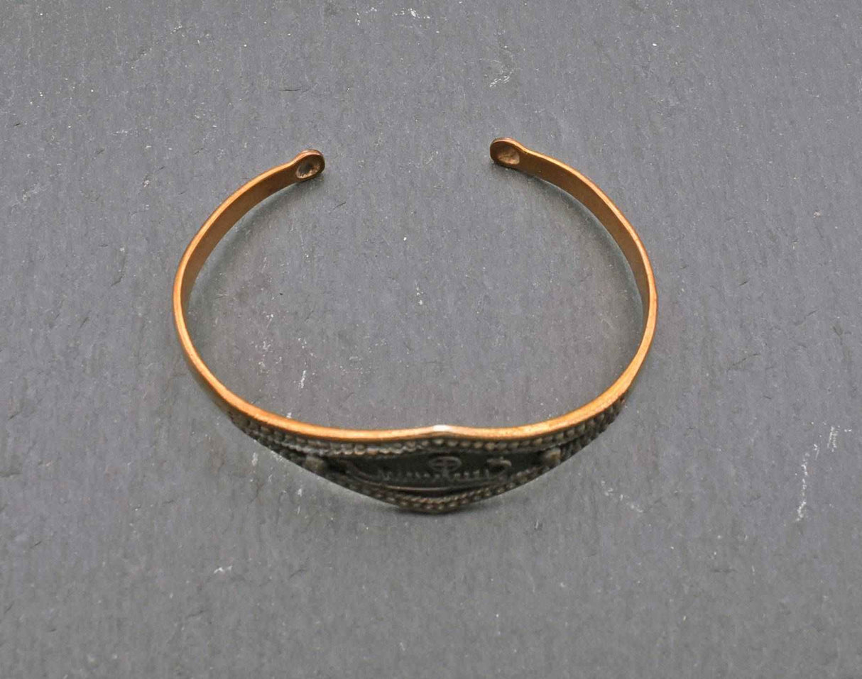 Bronze Armspange mit Wikingerschiff - B-Ware!