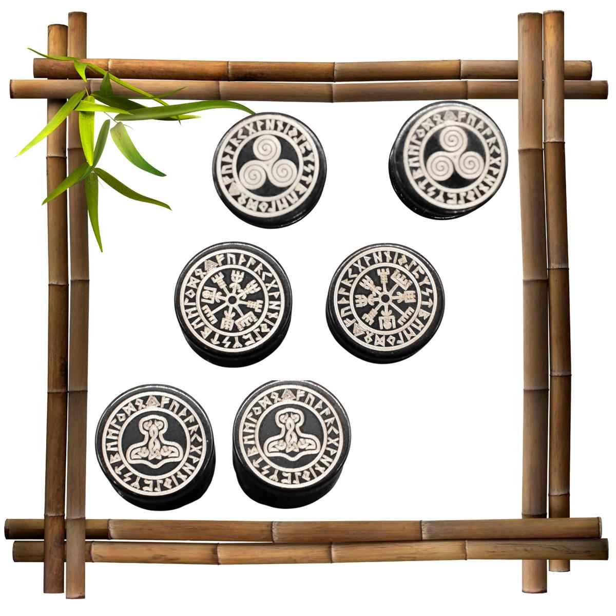 Fake plugs mit wikinger & keltischen motiven - ohrstecker