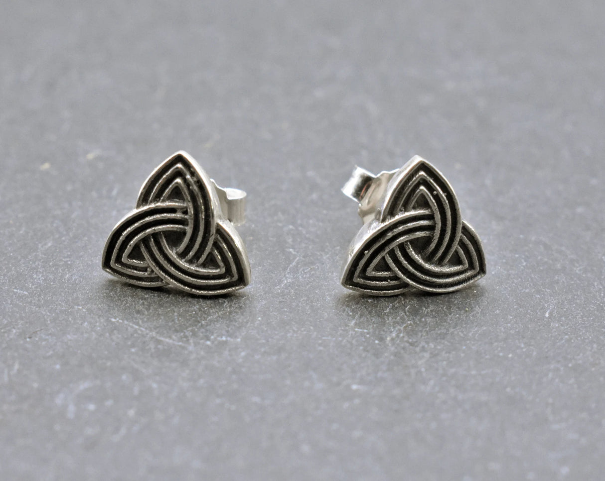 Keltische Ohrstecker Triquetra aus Bronze oder 925er-Silber - Belanas Schatzkiste