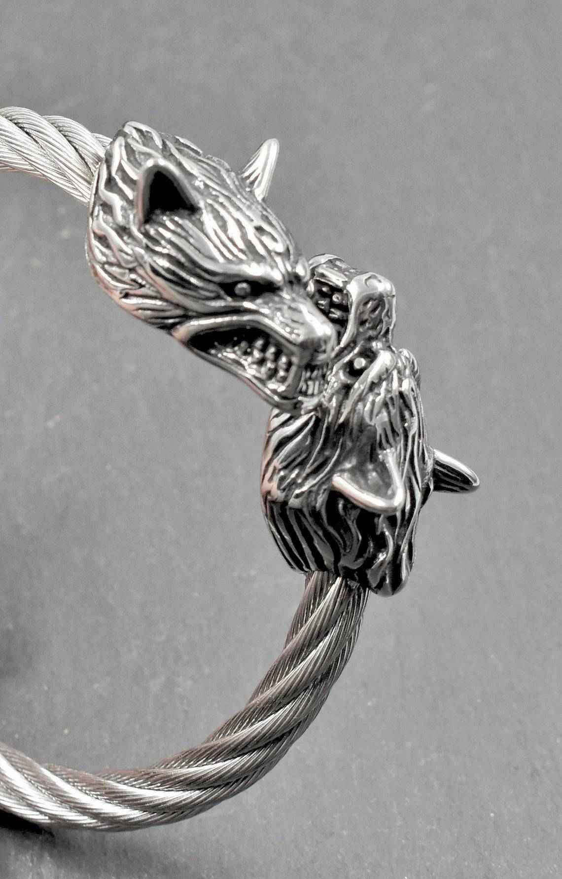 Wikinger-Armreif Geri und Freki - Edelstahl