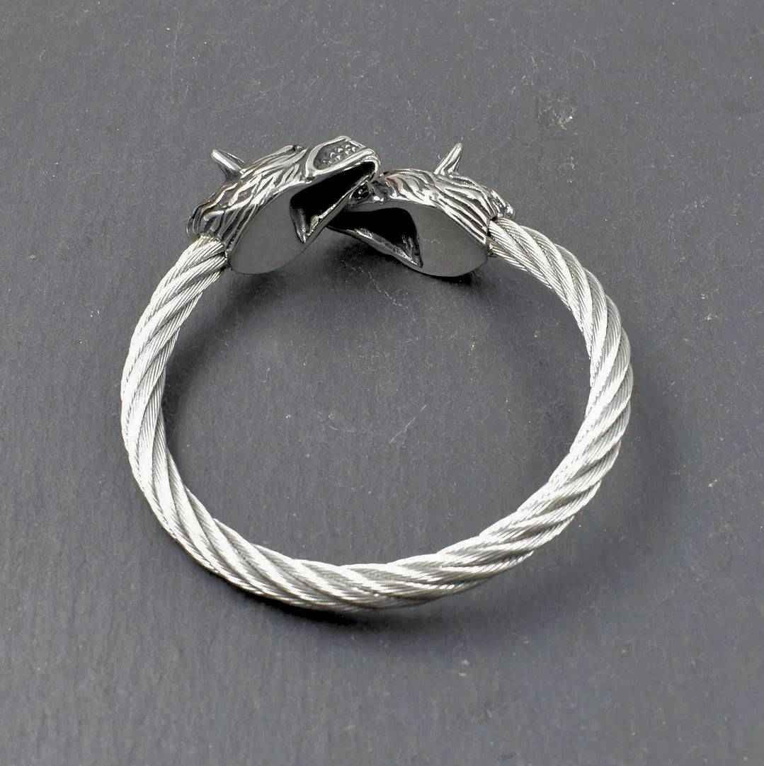 Wikinger-Armreif Geri und Freki - Edelstahl