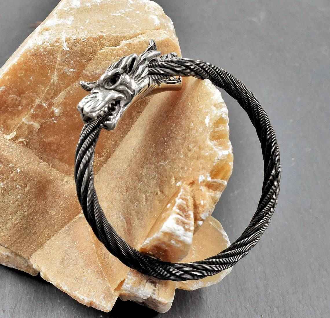 Wikinger-Armreif Geri und Freki - Edelstahl