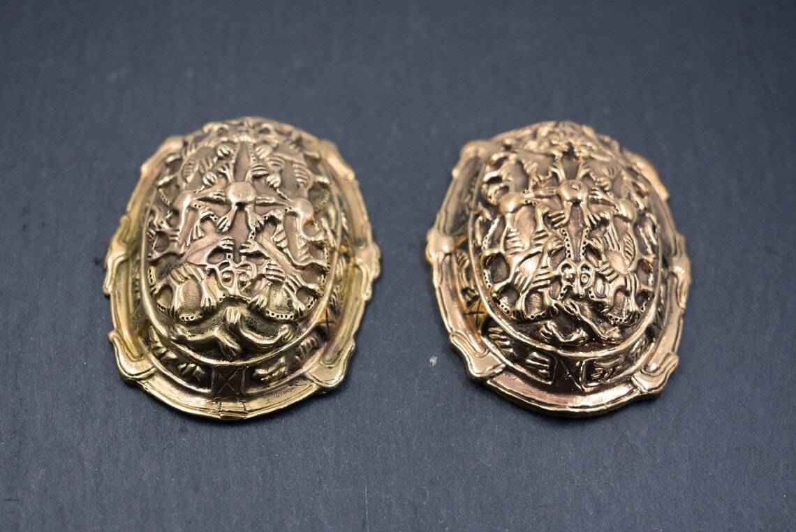 Massive Wikinger Schildkrötfibeln - Borre-Stil ca. 9. - 10. Jh.