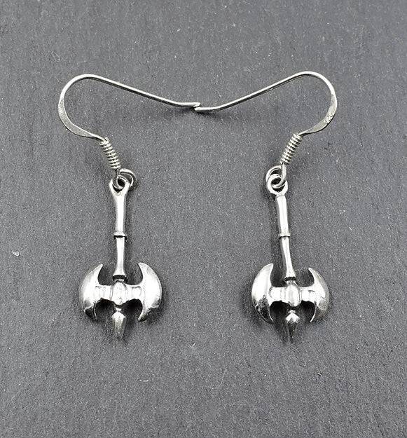 Wikinger Doppelaxt Ohrringe 925er Silber