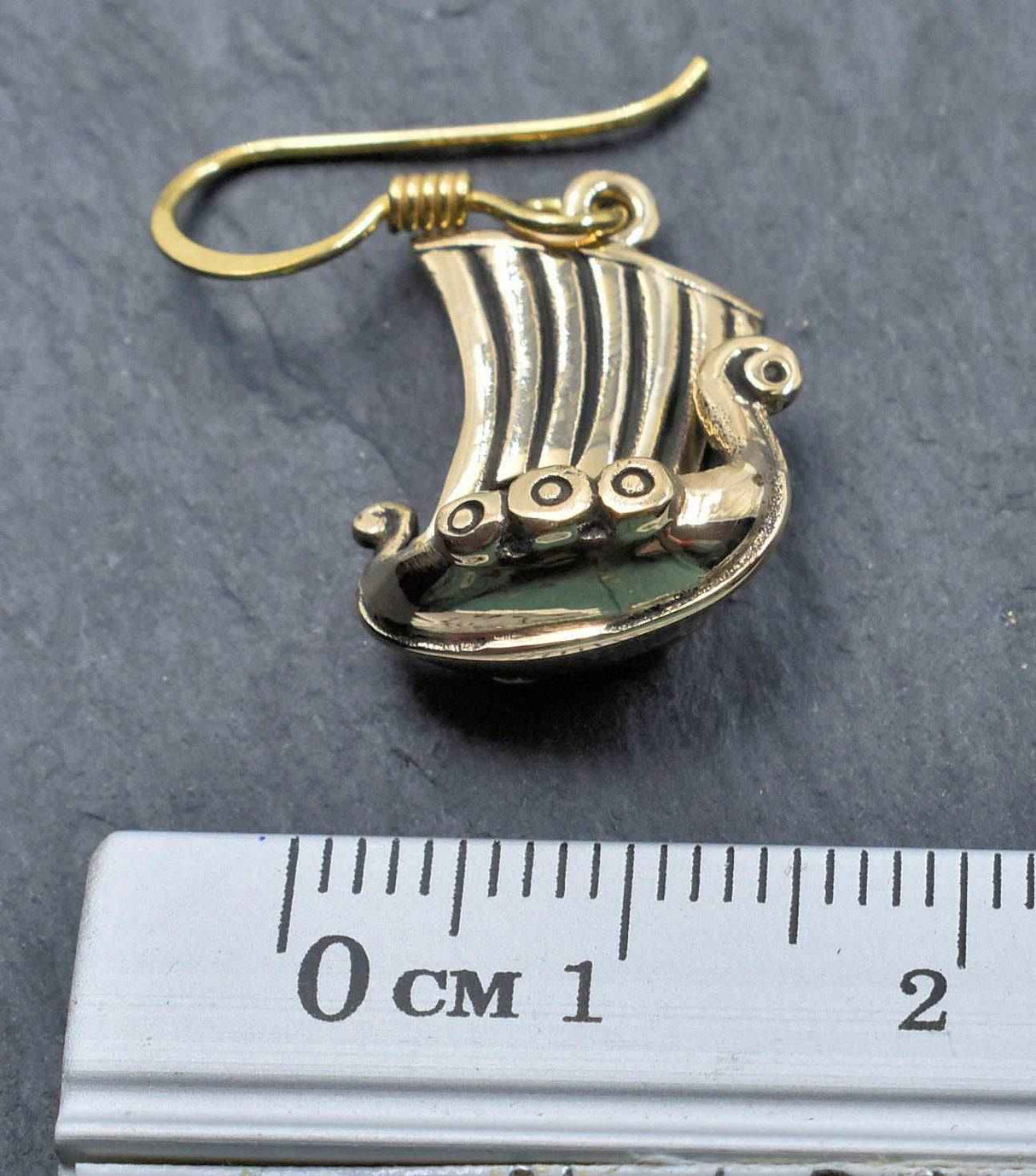 Wikinger Drachenboot Ohrhänger aus Bronze