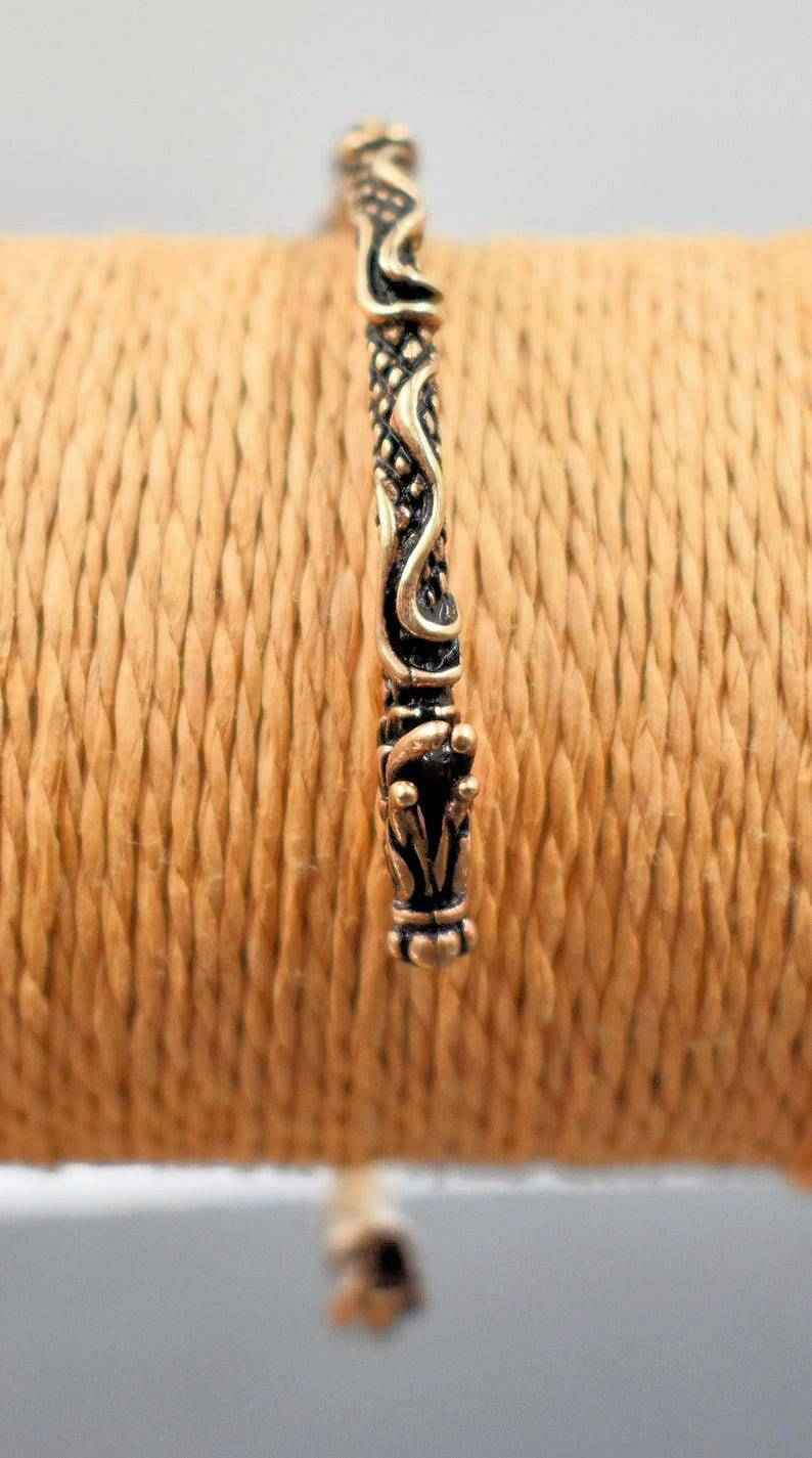 Wikinger Armreif mit Drachen - Bronze oder 925er Silber