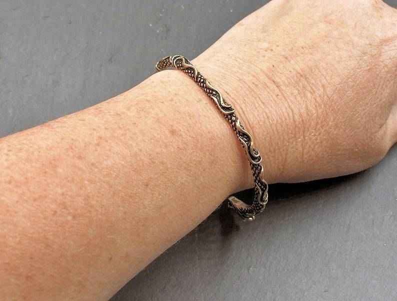 Wikinger Armreif mit Drachen - Bronze oder 925er Silber