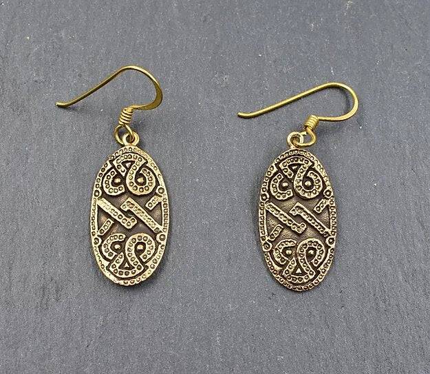 Wikingerschild Ohrringe aus Bronze