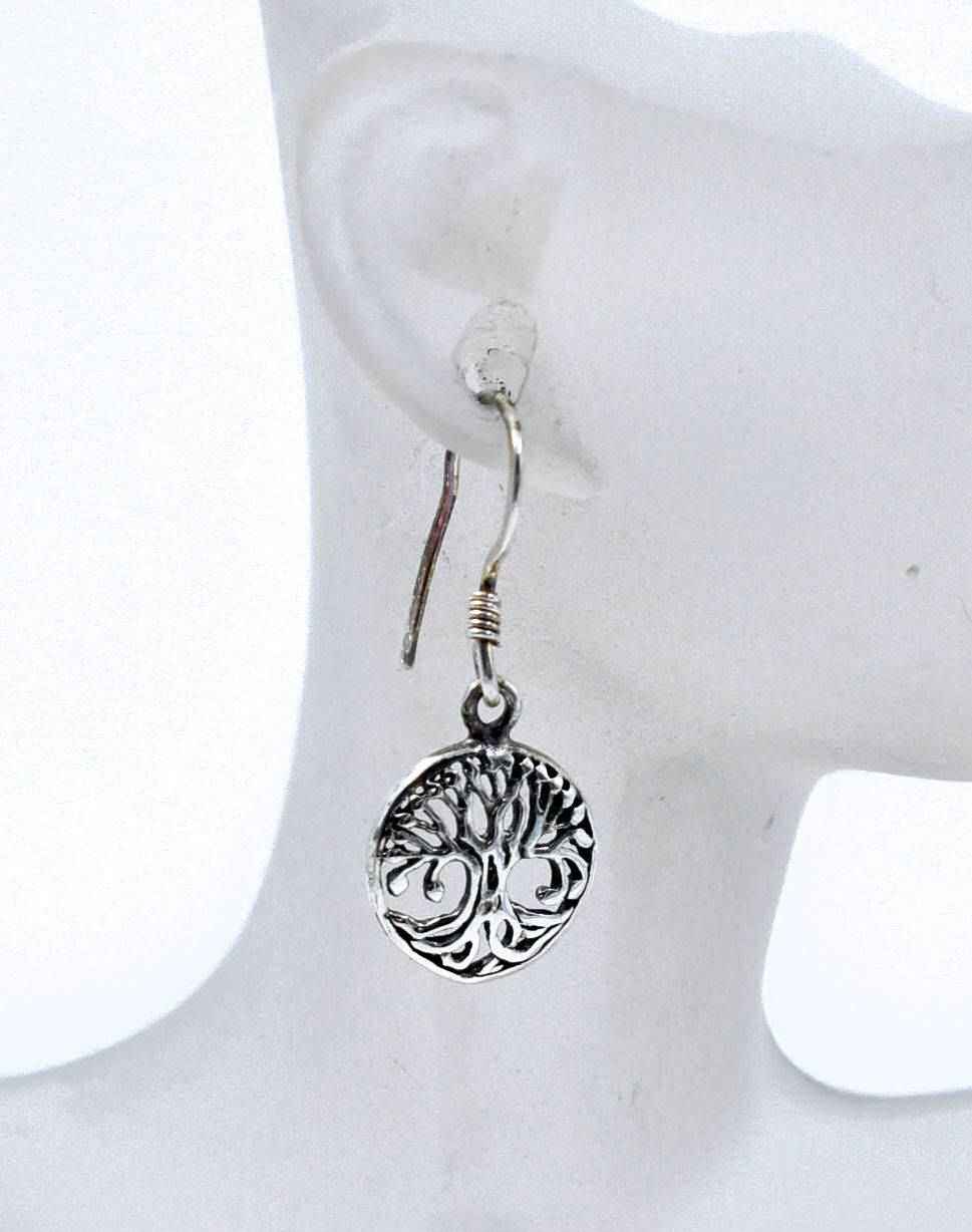 Kleine Yggdrasil Ohrhänger aus 925er-Silber - 1 Paar