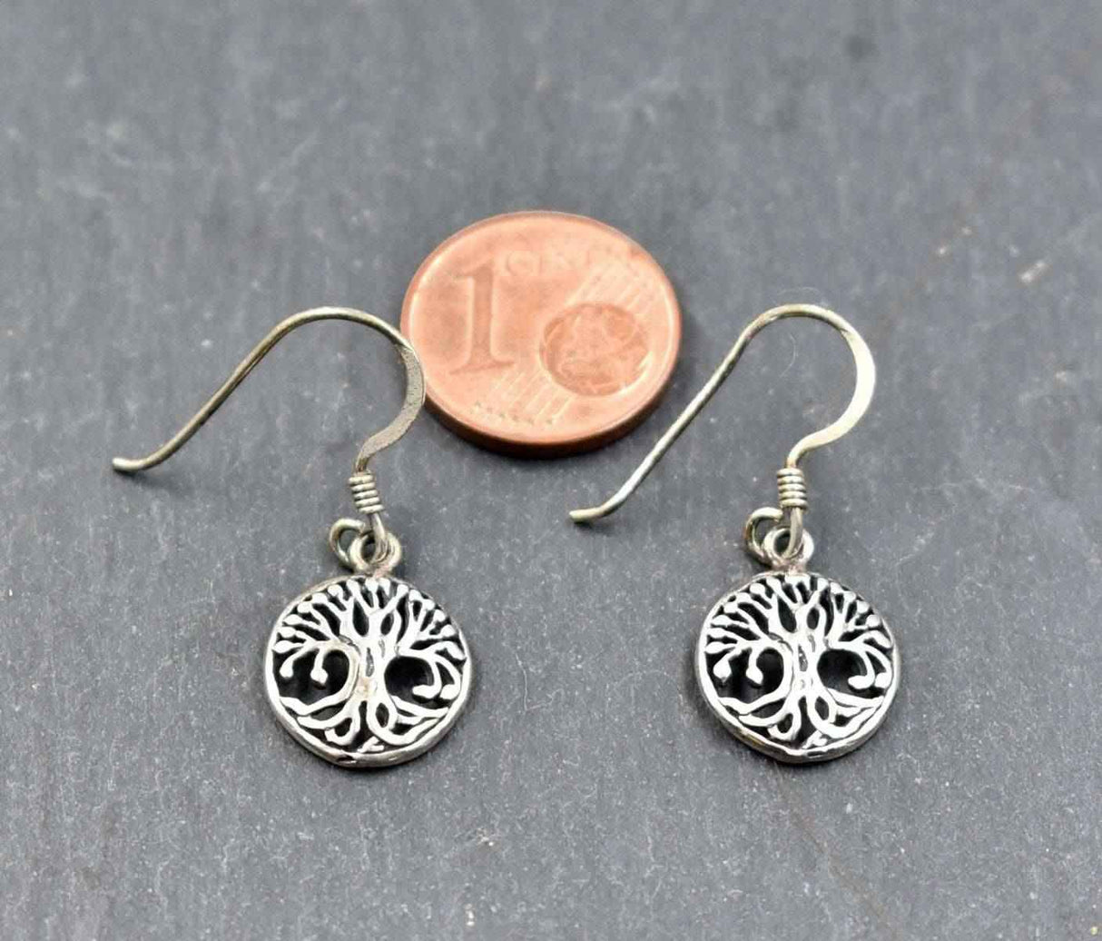 Kleine Yggdrasil Ohrhänger aus 925er-Silber - 1 Paar