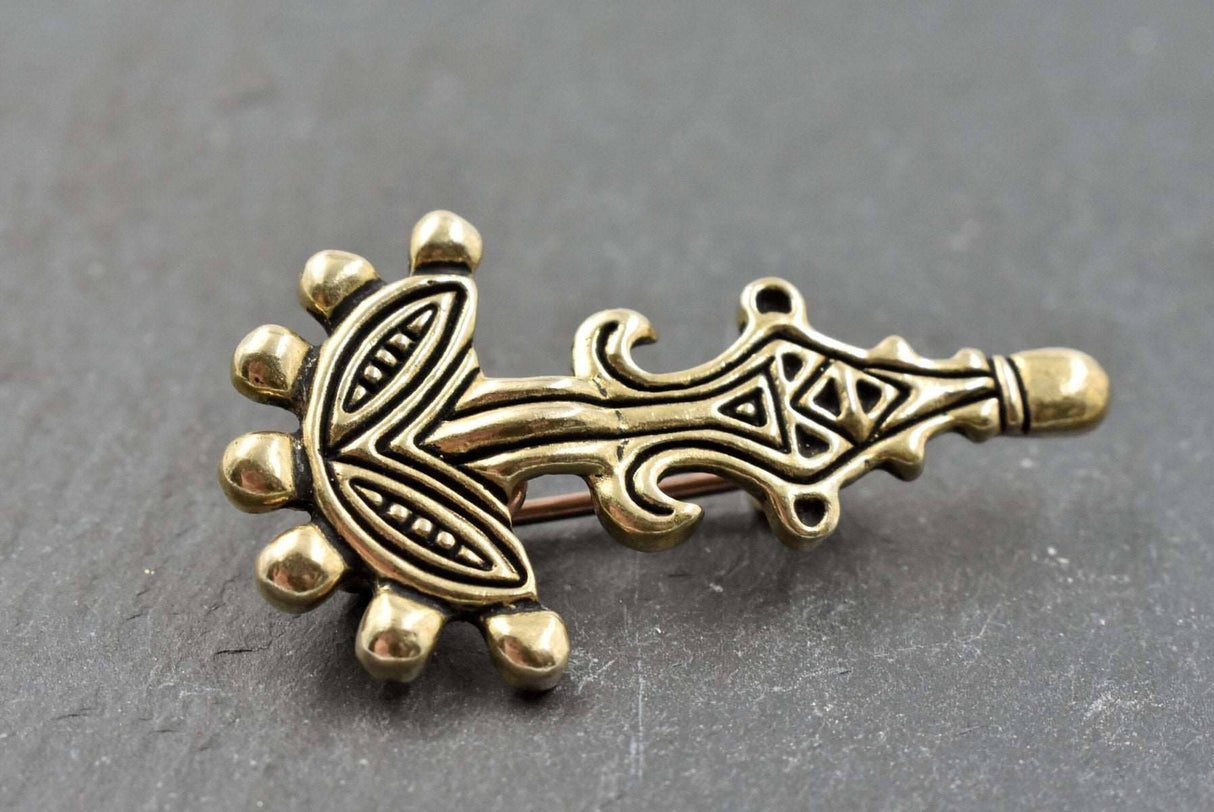 Gotische Siebenknopffibel aus Bronze