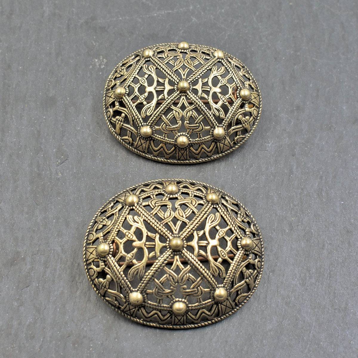 Wikinger Ovalfibel Set Borre-Stil Bronze