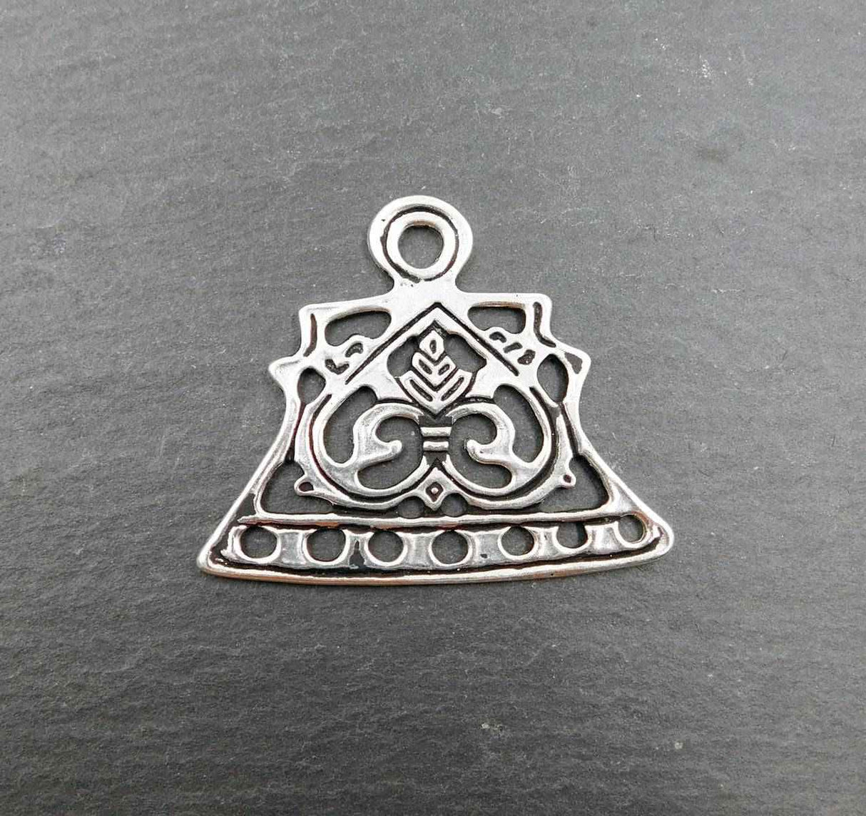 Wikinger Kettenverteilerplatten aus Lettland – Bronze und versilbert - 1 Paar