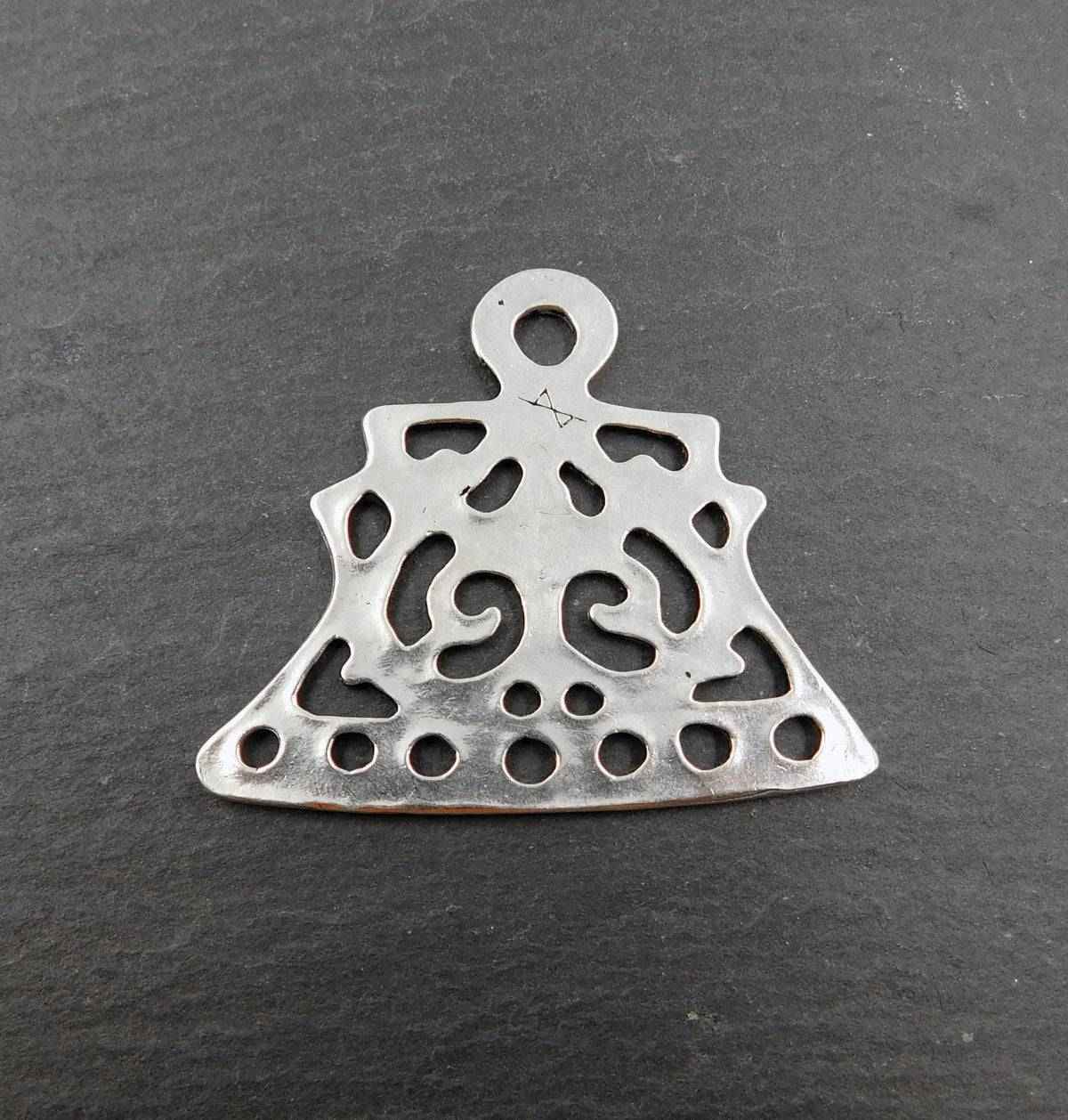 Wikinger Kettenverteilerplatten aus Lettland – Bronze und versilbert - 1 Paar