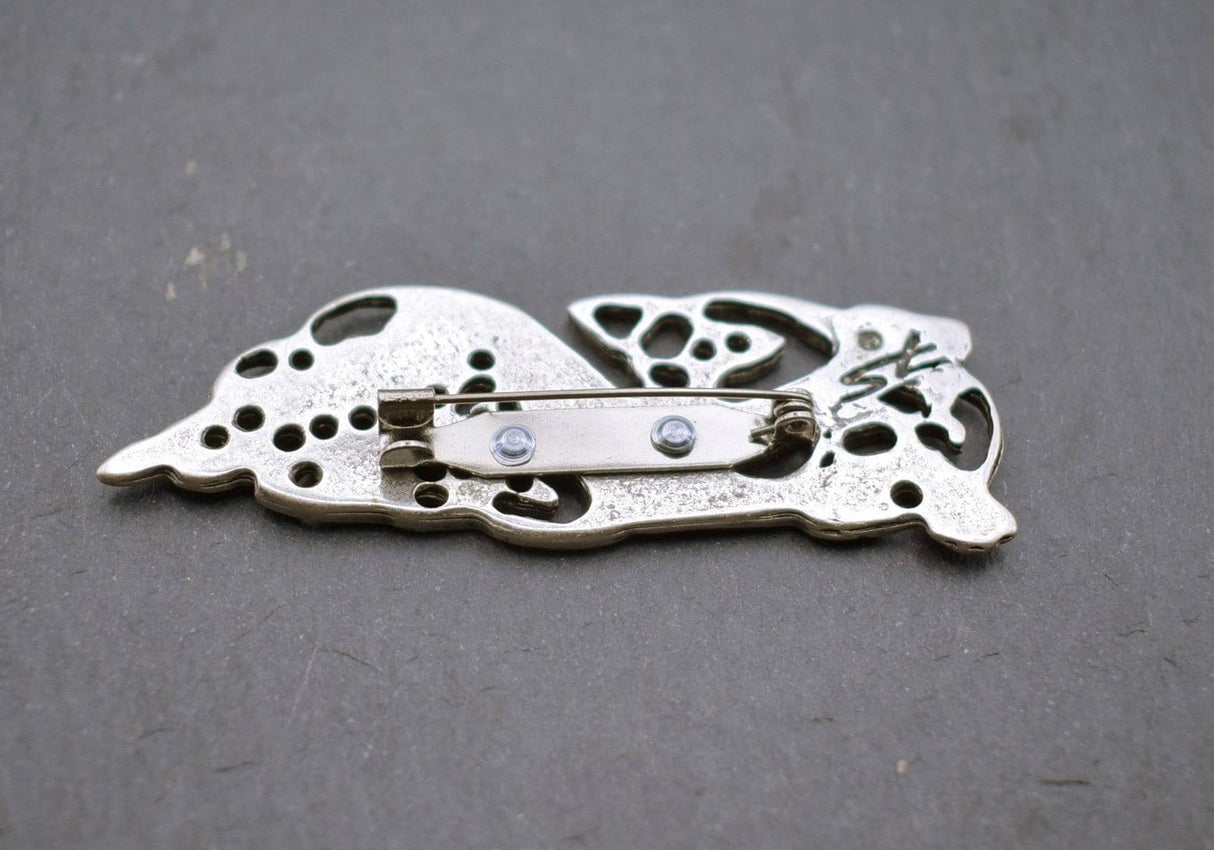 Rückseite der Keltische Hundemotiv Brosche